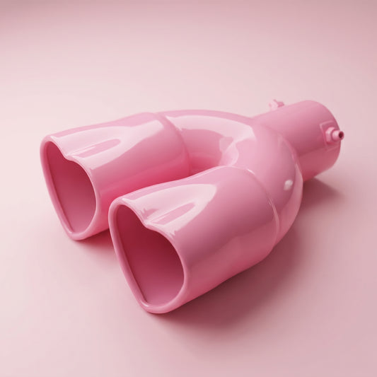 Pink Heart Shaped Dual Exhaust Tip Tailpipe Tip Professional Weld On Stainless Steel - universal fit